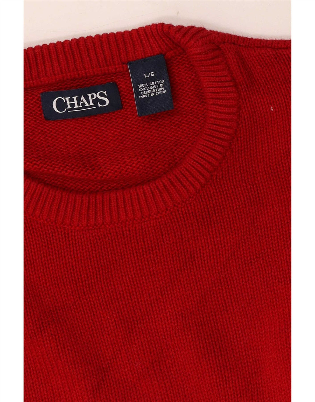 Мужской джемпер с круглым вырезом Chaps, большой красный хлопковый свитер