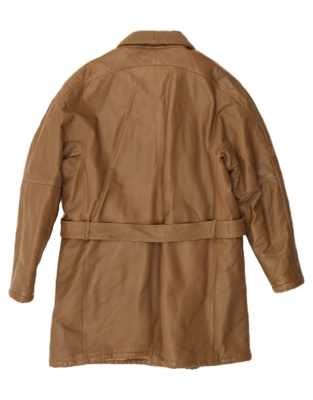 VINTAGE Womens Leather Coat IT 44 Medium Brown Leather Vintage Vintage and Second-Hand Vintage from Messina Hembry 