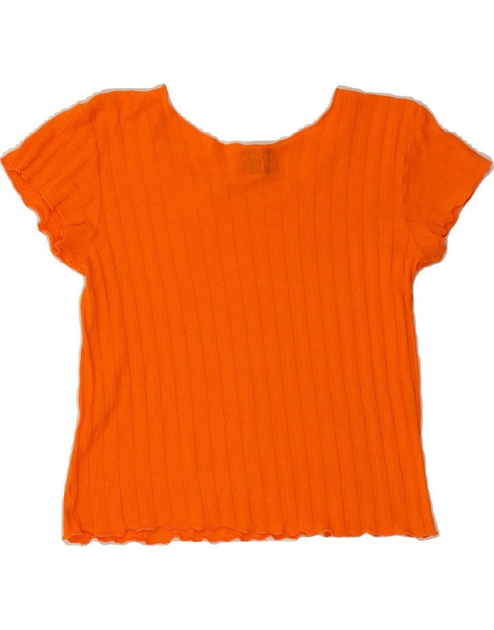 DONNA PIU Womens Crop Blouse Top UK 12 Medium Orange Vintage Donna Piu and Second-Hand Donna Piu from Messina Hembry 