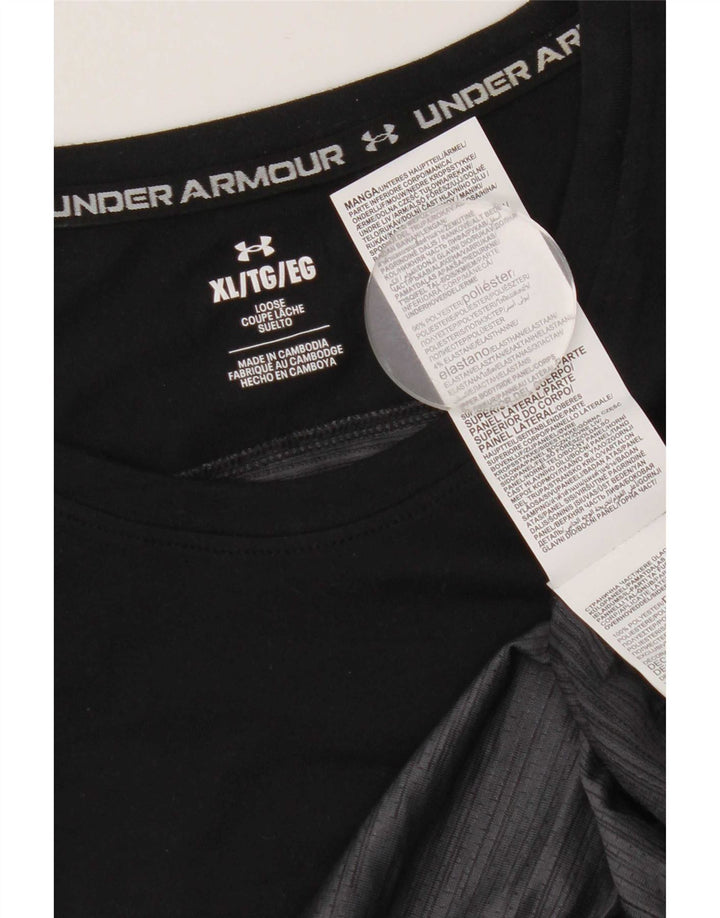Мужская футболка Under Armour Top XL серого цвета с цветными блоками из полиэстера
