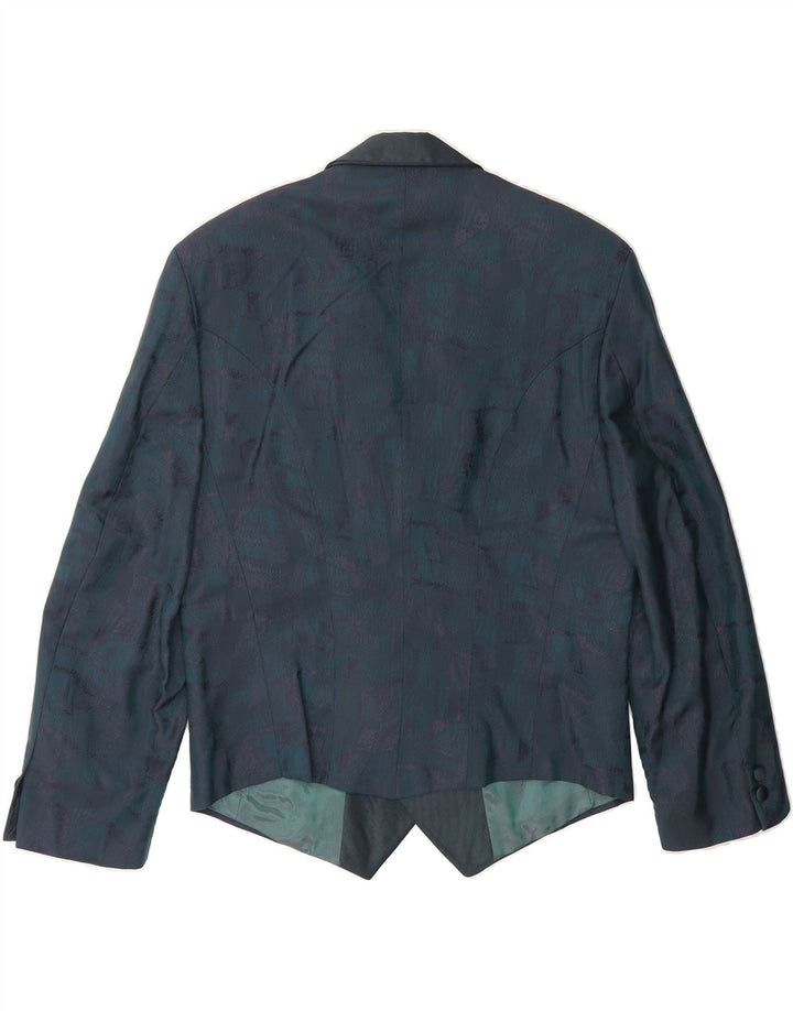 WILVORST Womens Abstract Pattern Blazer Jacket EU 48 2XL Green Vintage Wilvorst and Second-Hand Wilvorst from Messina Hembry 