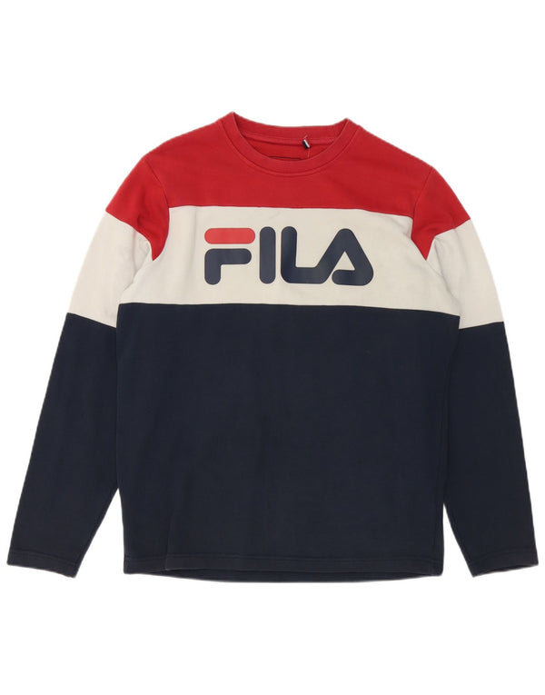 Fila Мужской свитшот с графическим рисунком, маленький разноцветный хлопковый джемпер с цветными блоками
