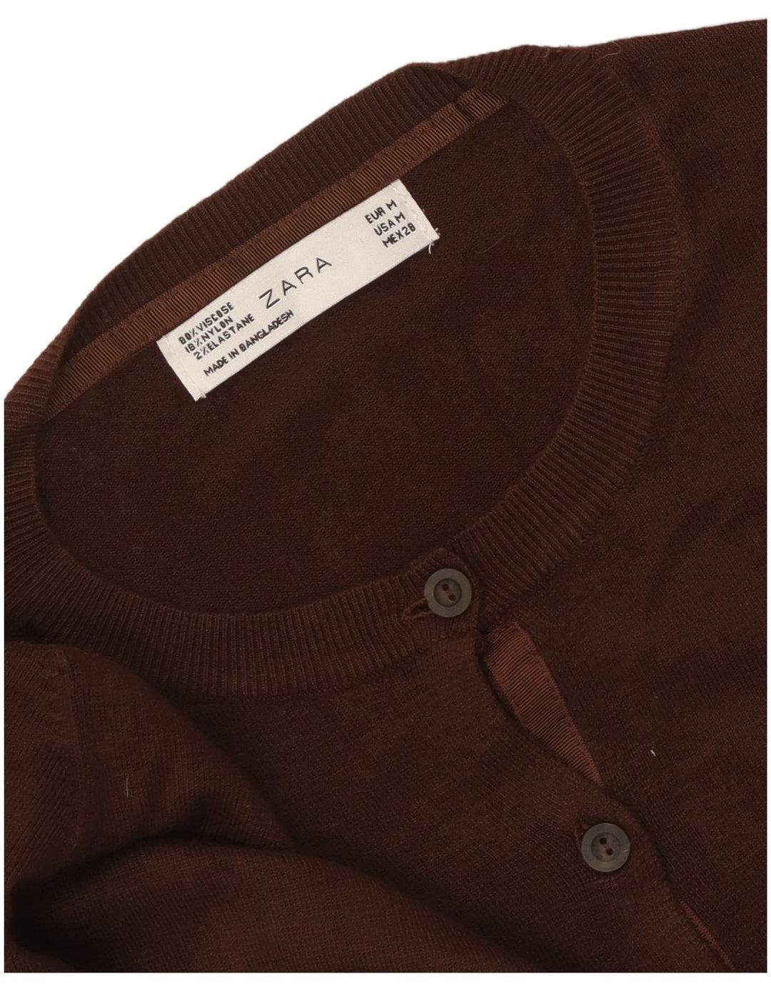 Женский кардиган Zara UK 14, средний коричневый вискоза