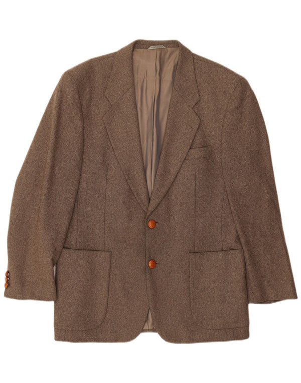 Rene Lezard Mens 2 Button Blazer Jacket EU 50 Large Brown New Wool