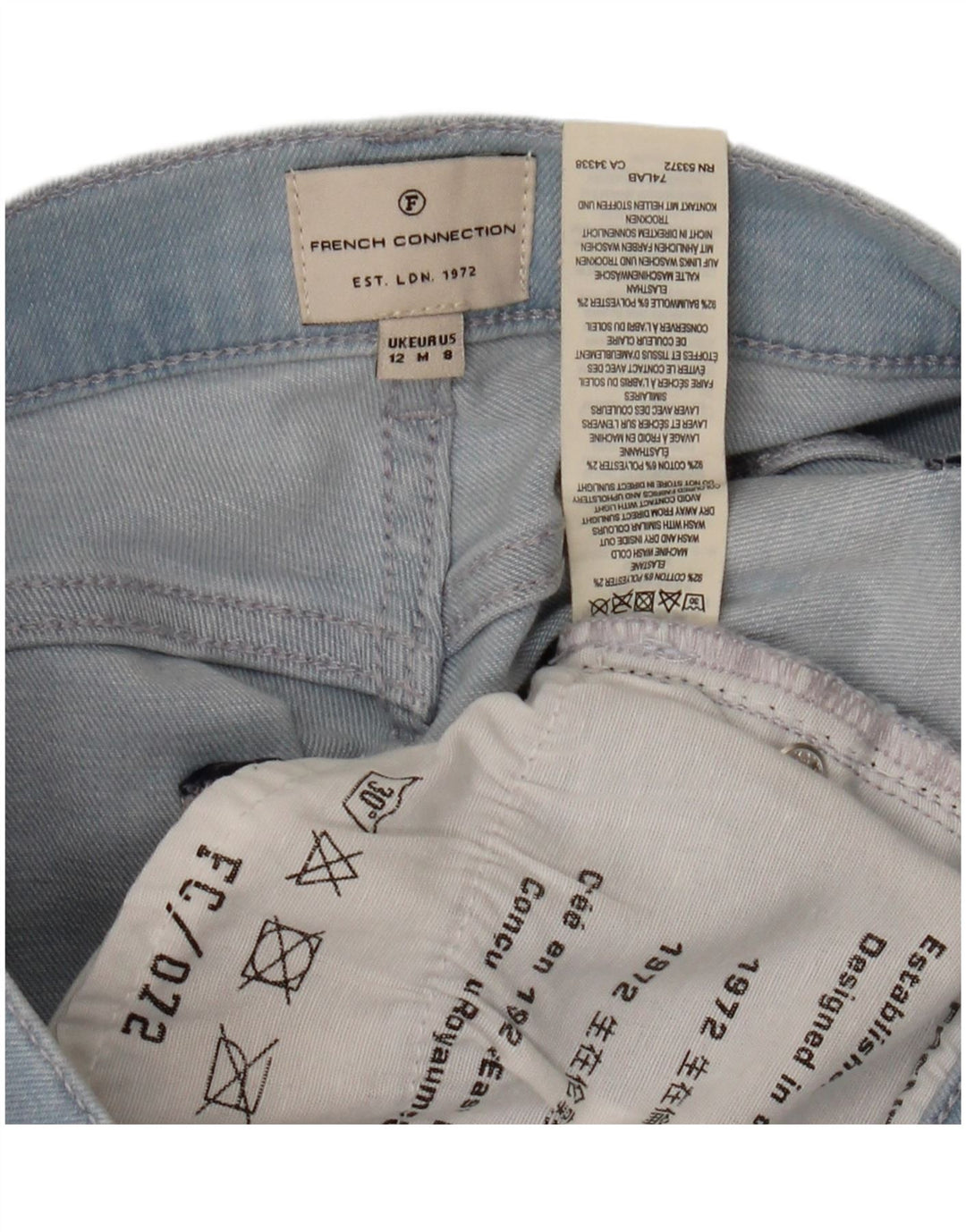 Женские узкие джинсы FRENCH CONNECTION UK 12, средний размер W30 L28, синий хлопок