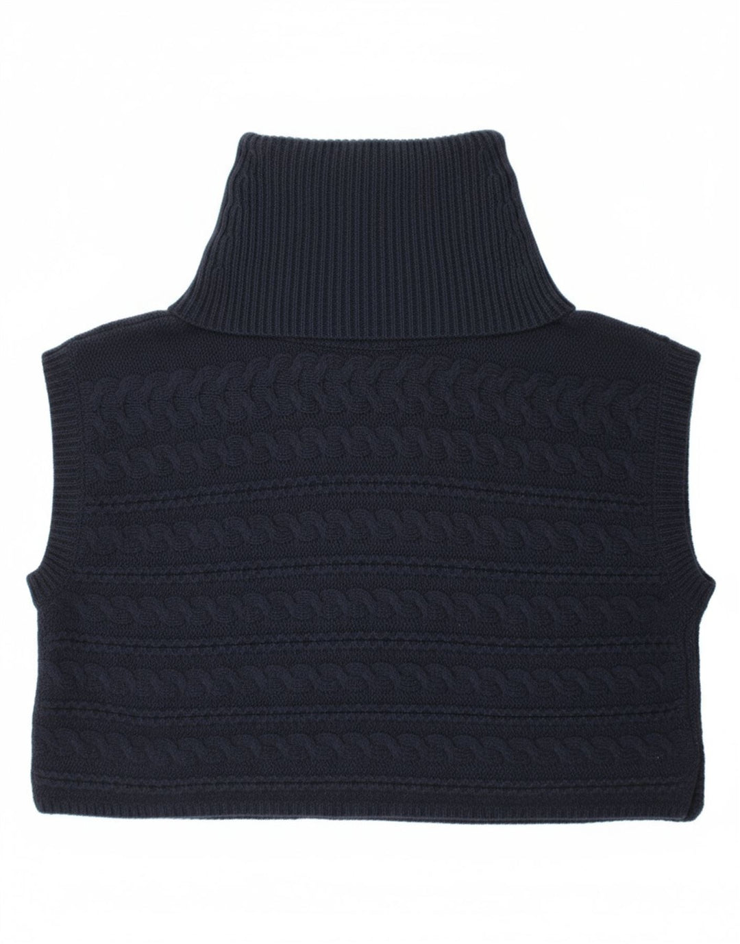 TOMMY HILFIGER Womens Roll Neck Poncho Jumper UK 14 Medium Navy Blue