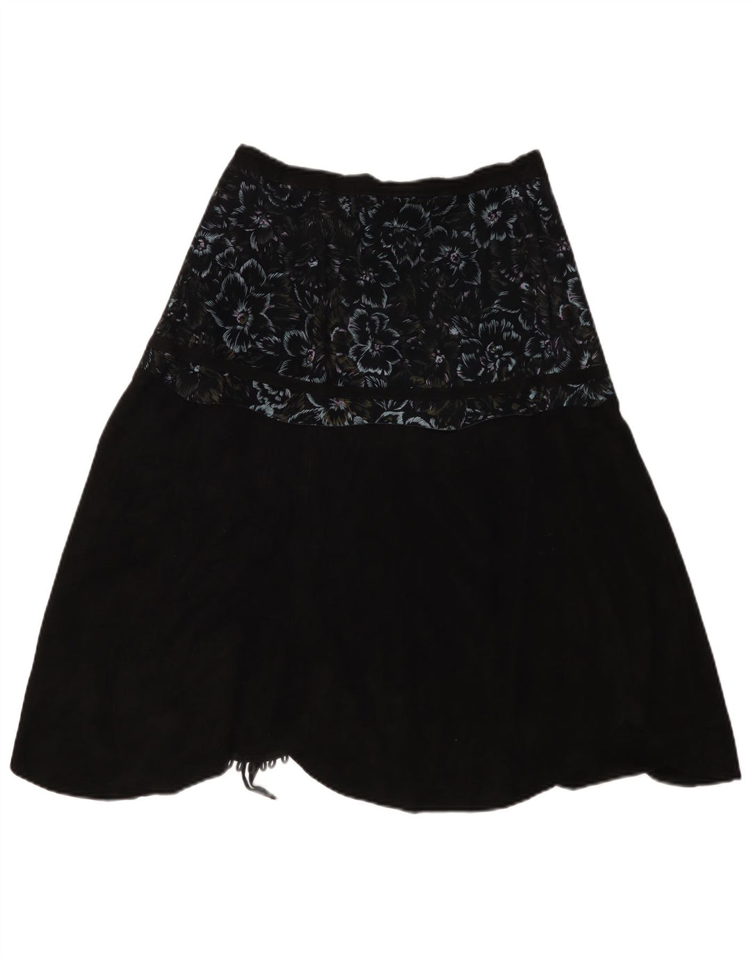 ВИНТАЖНАЯ женская юбка с запахом W30, средний черный с цветочным принтом