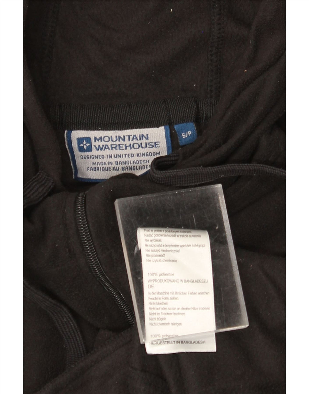 MOUNTAIN WAREHOUSE Мужская флисовая куртка с капюшоном UK 36, маленькая черная, полиэстер