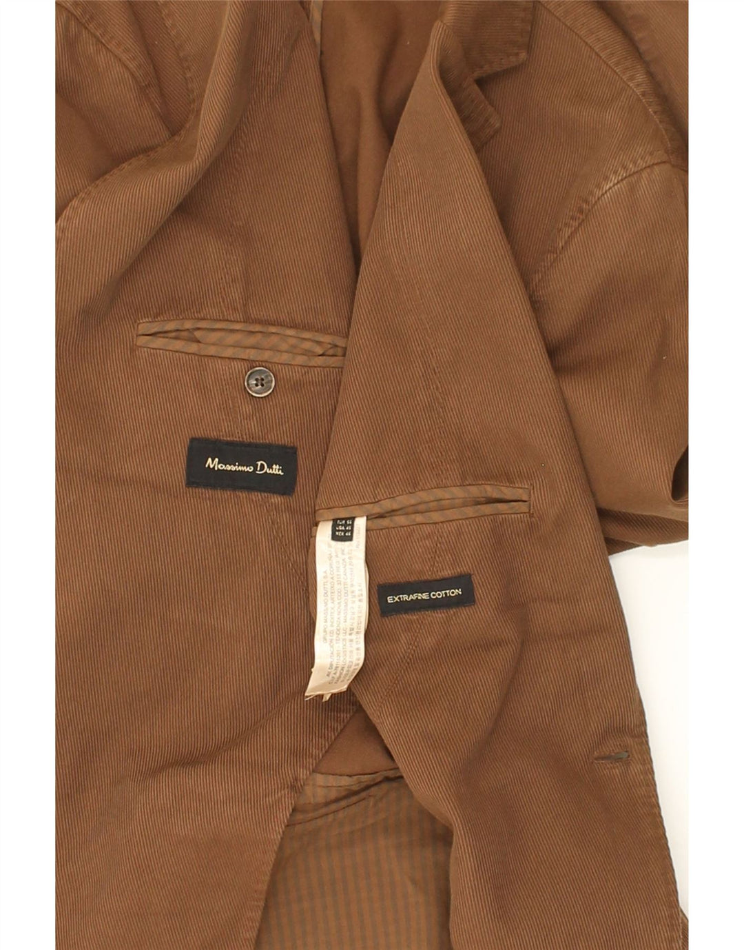MASSIMO DUTTI Мужской пиджак на 2 пуговицах EU 56 XL Коричневый хлопок