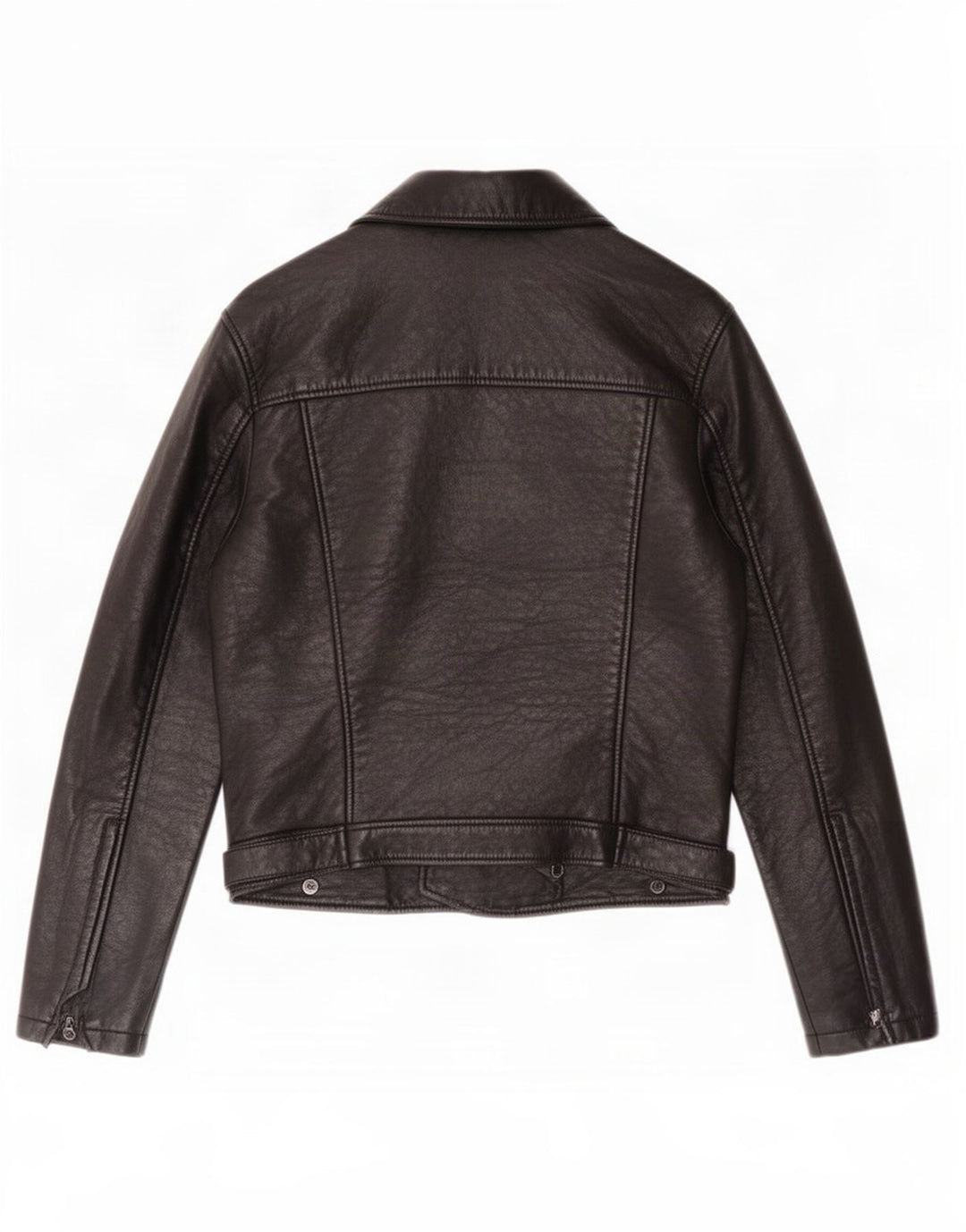 Женская кожаная косуха Topshop UK 12, средний черный