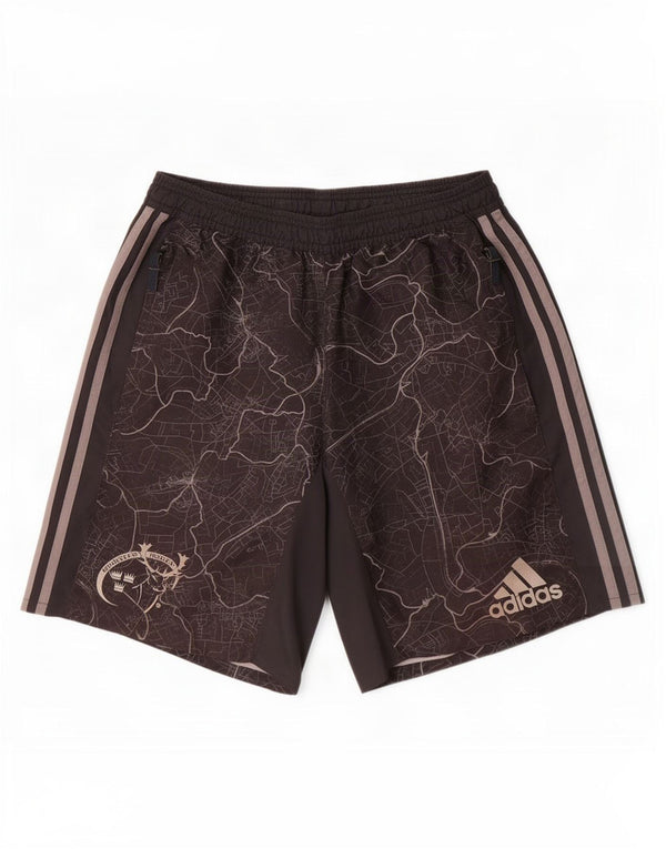 Мужские спортивные шорты для регби Adidas Munster, маленькие черные с геометрическим рисунком