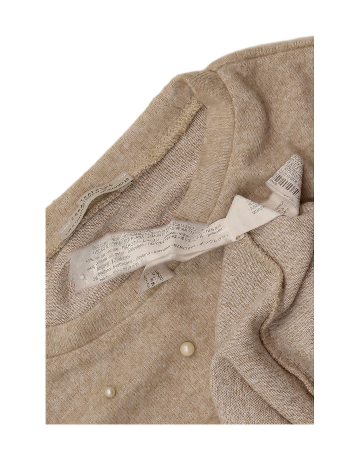 Женская блузка оверсайз Zara Trafaluc UK 14 Medium Beige Spotted