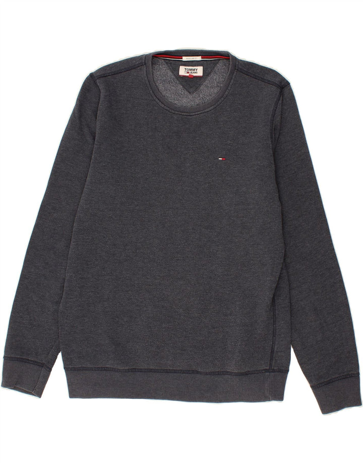 TOMMY HILFIGER Mens Regular Fit Sweatshirt Jumper Large Navy Blue Cotton Vintage Tommy Hilfiger and Second-Hand Tommy Hilfiger from Messina Hembry 