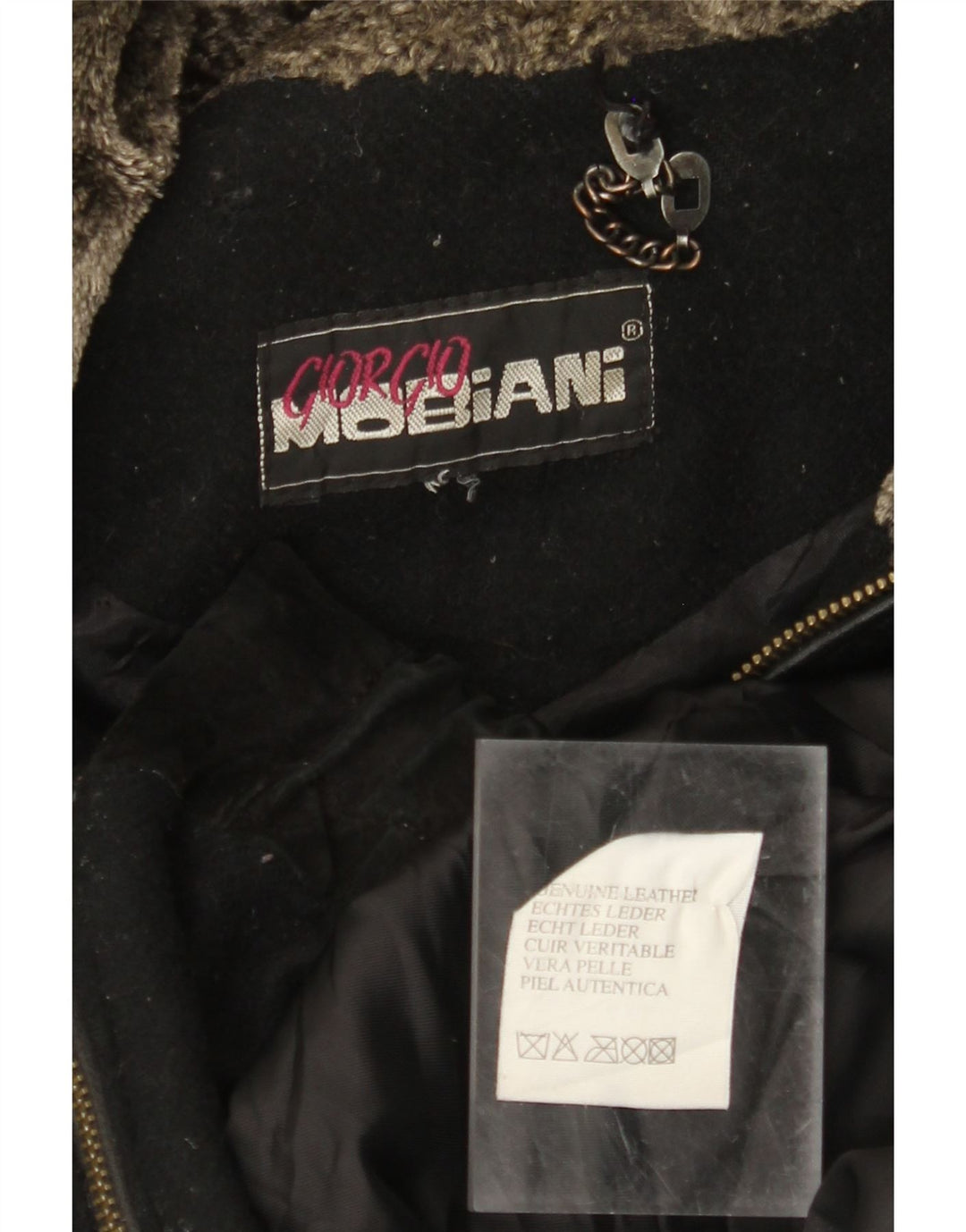 Мужская замшевая куртка с капюшоном GIORGIO MOBIANI UK 44 2XL, черная кожа