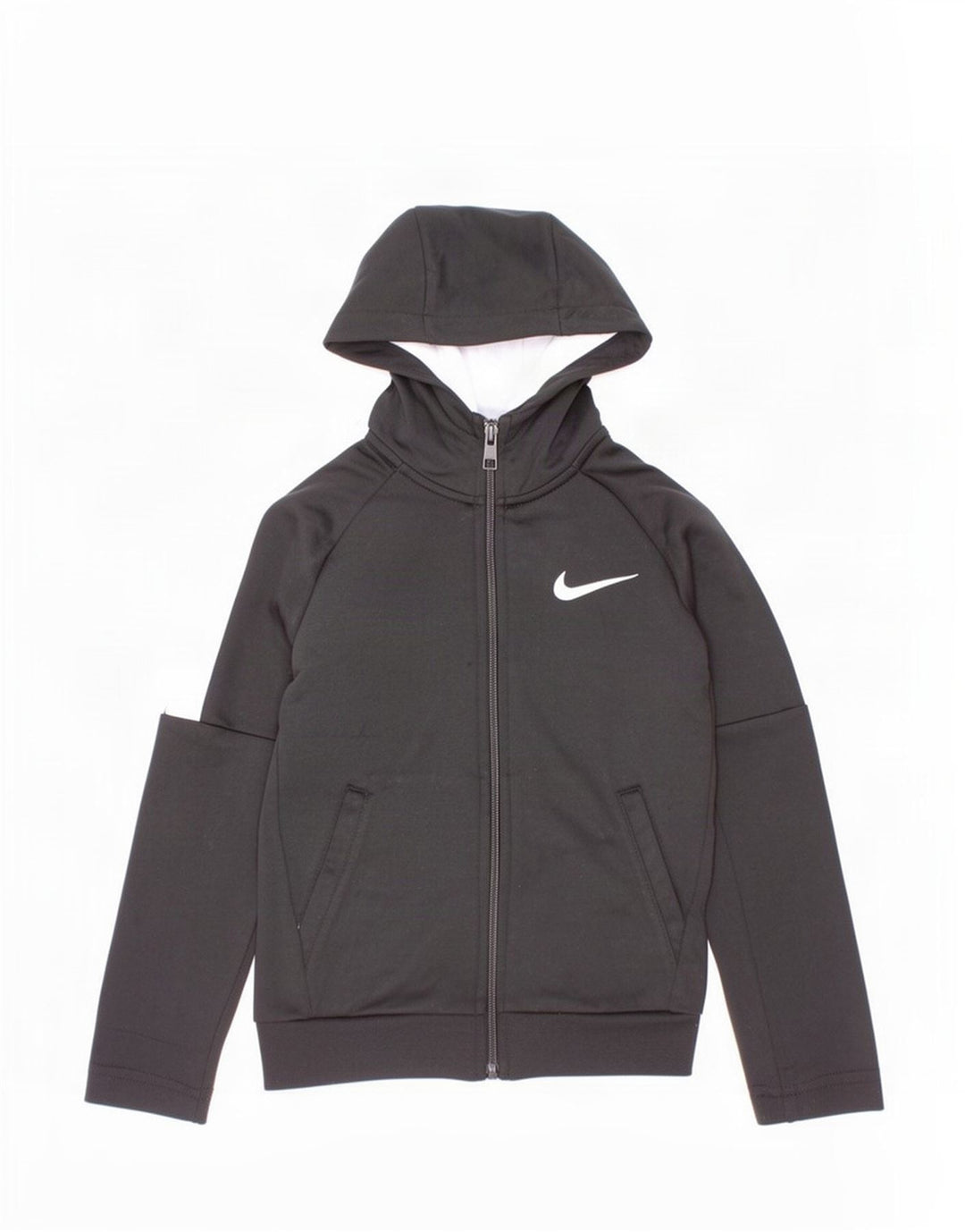 Свитер с капюшоном на молнии для мальчиков Nike, 4–5 лет, маленький черный, полиэстер с цветными блоками