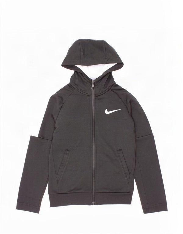 Свитер с капюшоном на молнии для мальчиков Nike, 4–5 лет, маленький черный, полиэстер с цветными блоками