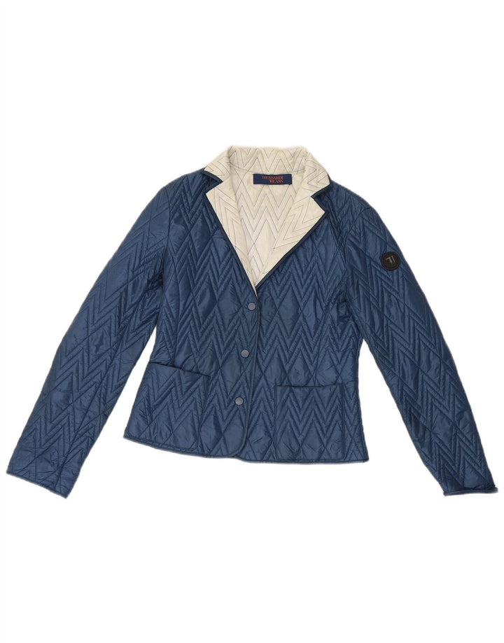 Trussardi Jeans Женская стеганая куртка IT 42 Medium Blue Colorblock