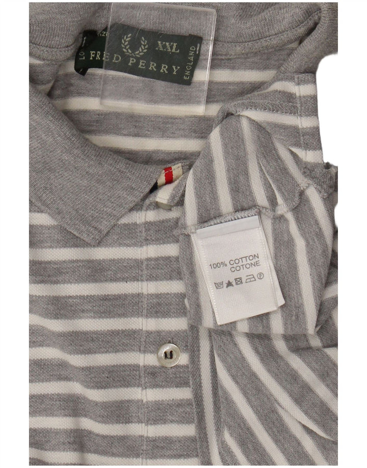 Мужская рубашка-поло Fred Perry 2XL, хлопковая серая полоска