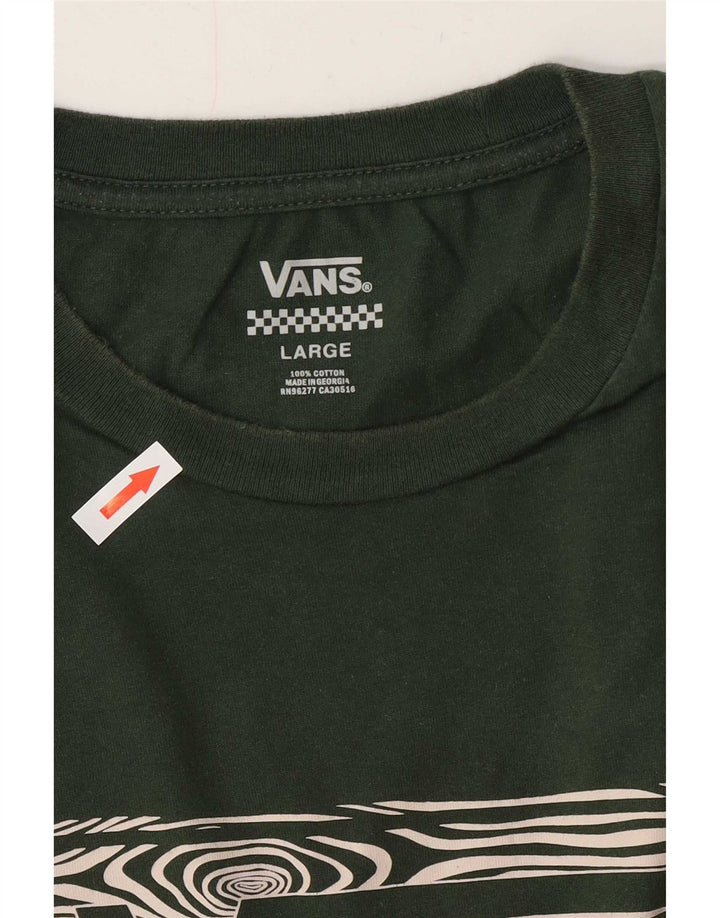 Мужская футболка с рисунком Vans, большой зеленый хлопок