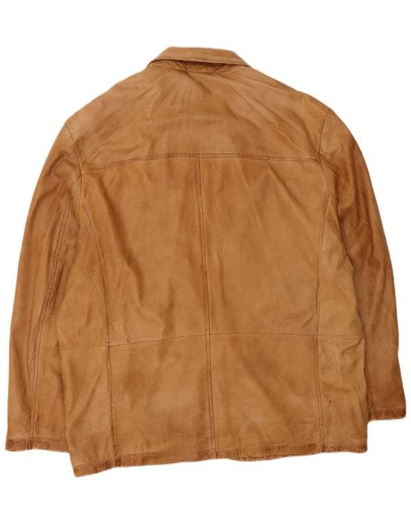 Мужская кожаная куртка A.W.DUNMORE IT 58 4XL Коричневая кожа