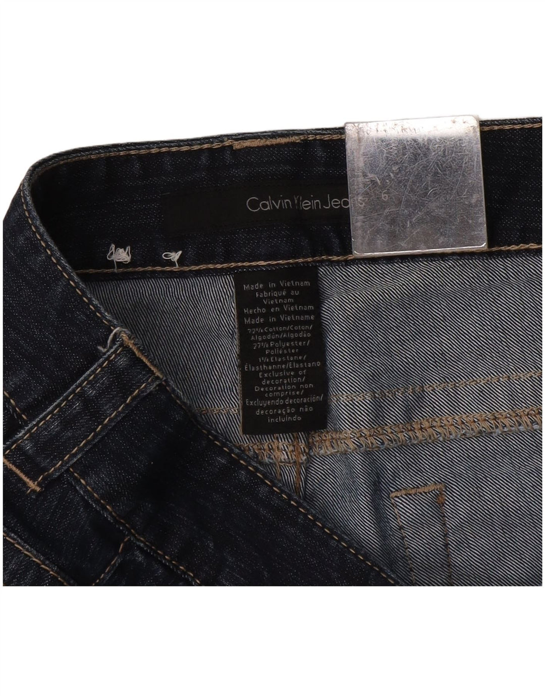 Женские расклешенные джинсы Calvin Klein US 6, средние W30 L32, темно-синие, хлопок