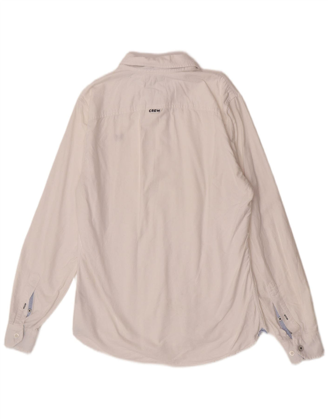 Crew Clothing Мужская приталенная рубашка из белого хлопка среднего размера