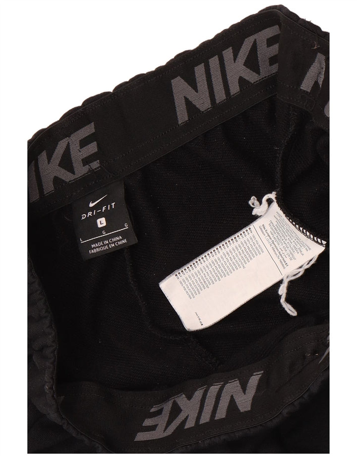 Мужские спортивные брюки Nike Dri Fit для бега, большие черные полиэстеровые брюки