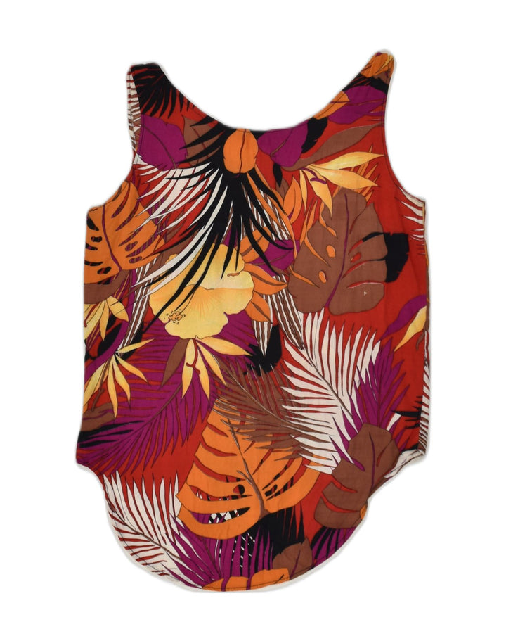 VINTAGE Womens Sleeveless Blouse Top UK 8 Small Multicoloured Floral | Vintage Vintage | Thrift | Second-Hand Vintage | Used Clothing | Messina Hembry 