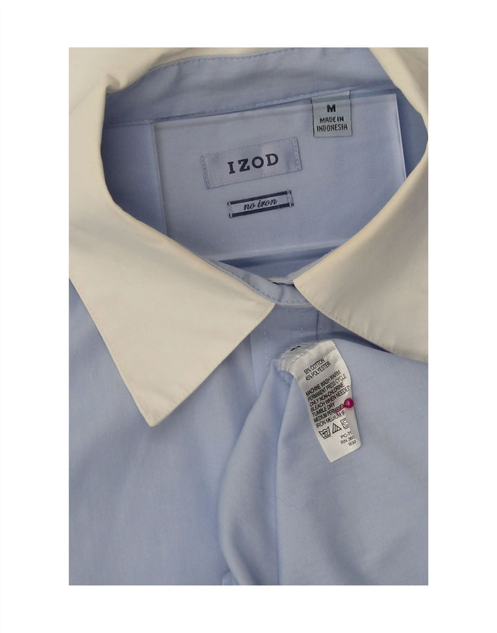 IZOD Womens Formal Shirt UK 14 Medium Blue Colourblock Cotton