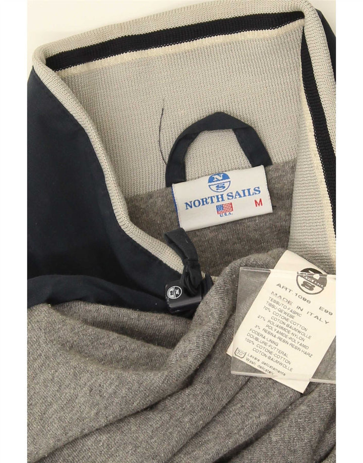 Мужская куртка-бомбер North Sails UK 38, средний темно-синий, хлопок с цветными блоками