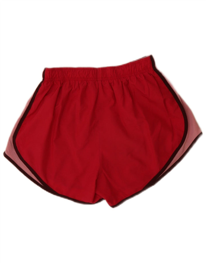 Женские спортивные шорты Nike Dri Fit UK 12, средний красный, полиэстер с цветными блоками