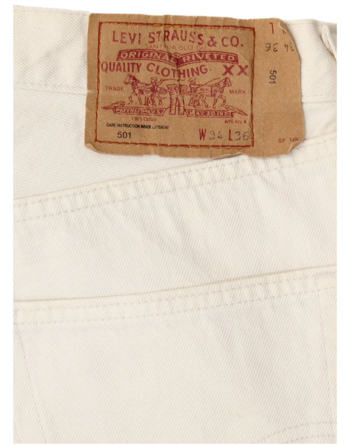 Мужские прямые джинсы Levi's 501 W34 L31, белый хлопок