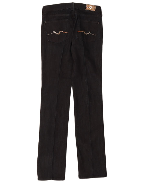 Женские прямые джинсы 7 For All Mankind W26 L34, черный хлопок