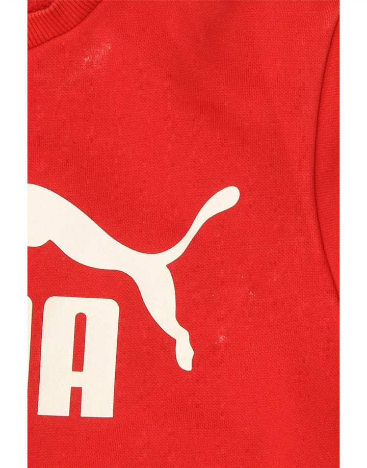 Джемпер с рисунком Puma для мальчиков 13-14 лет, красный хлопок