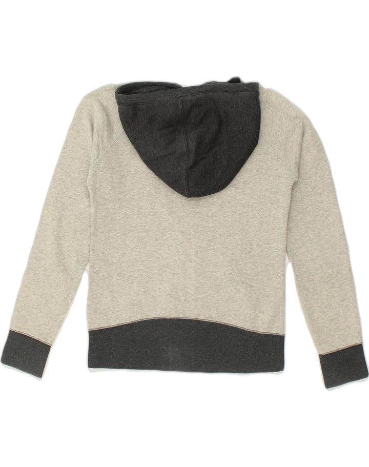 HURLEY Womens Loose Fit Zip Hoodie Sweater UK 6 XS Grey Colourblock Cotton | Vintage Hurley | Thrift | Second-Hand Hurley | Used Clothing | Messina Hembry 
