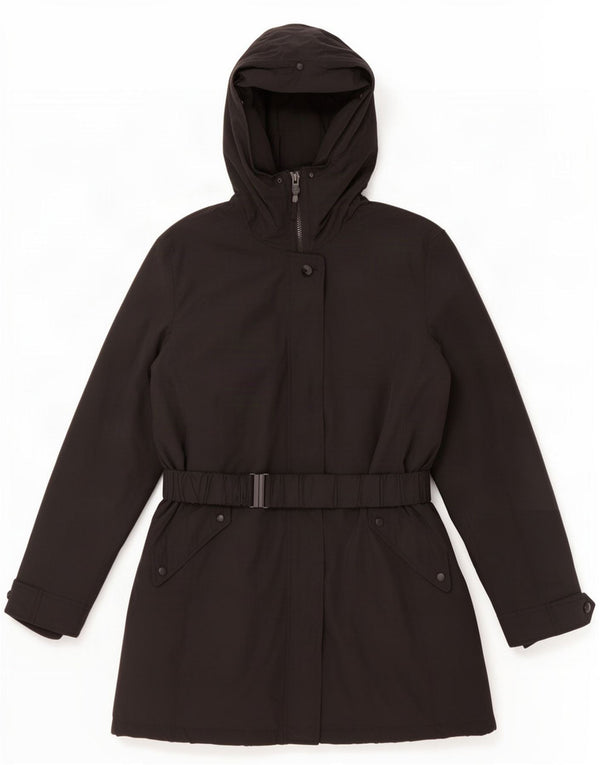 Женское стеганое пальто с капюшоном Zara UK 18 XL, черный хлопок