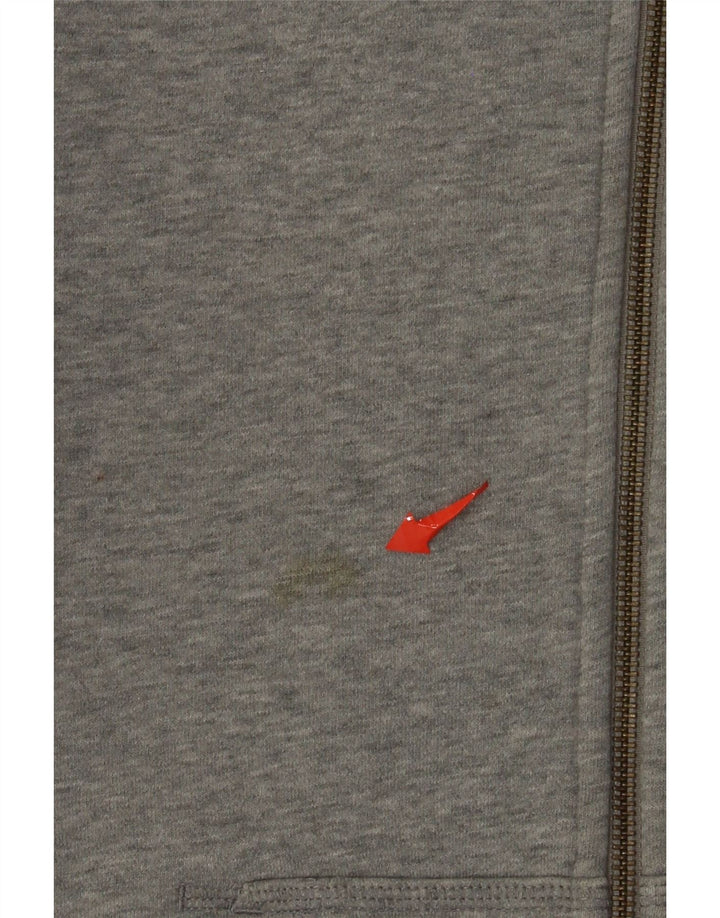 Мужской свитер с капюшоном на молнии Nike среднего серого цвета, хлопок с крапинками