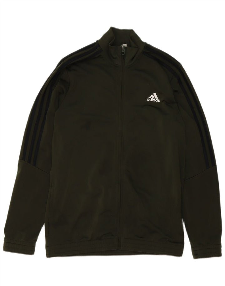 Спортивный костюм Adidas для мальчиков, верхняя куртка 15-16 лет, зеленый полиэстер