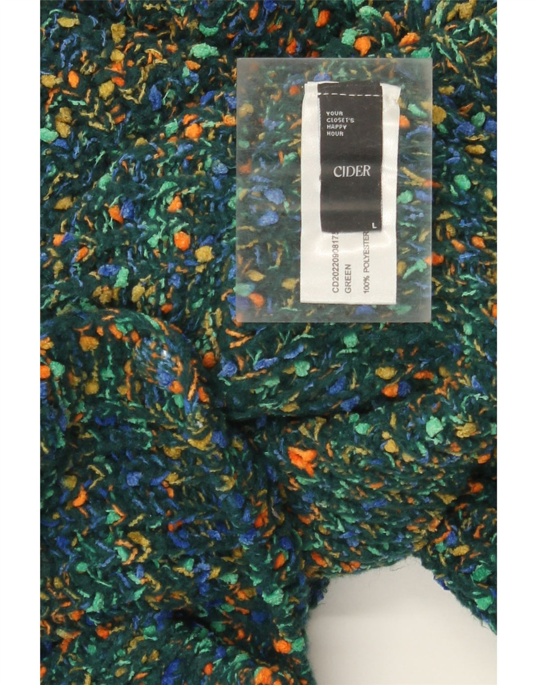 Женский укороченный кардиган-свитер Cider, Великобритания, 16, большой зеленый полиэстер с крапинками