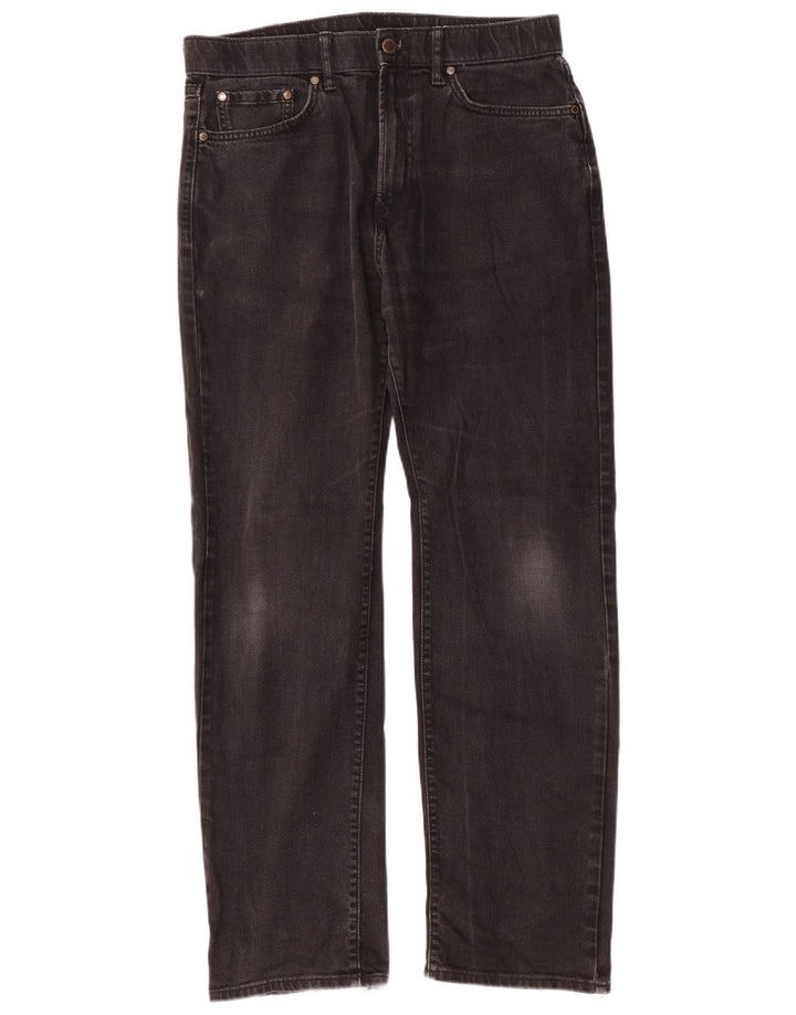 Мужские прямые джинсы Marks & Spencer W32 L31, черные, хлопковые
