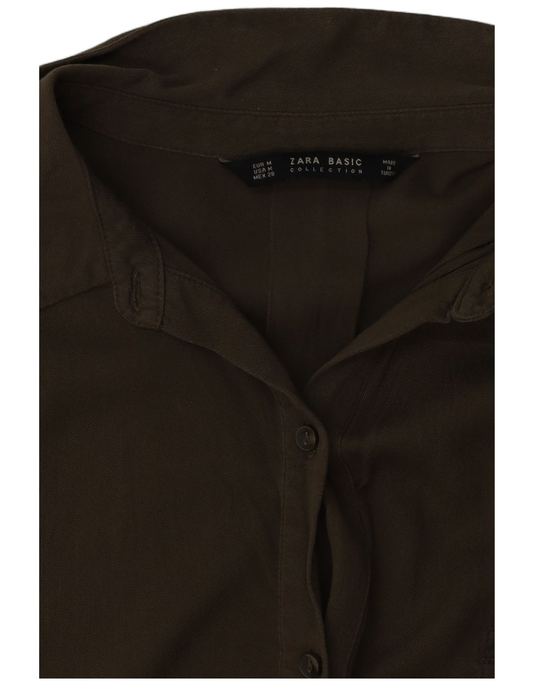 Женское платье-рубашка оверсайз с короткими рукавами Zara UK 14, средний хаки