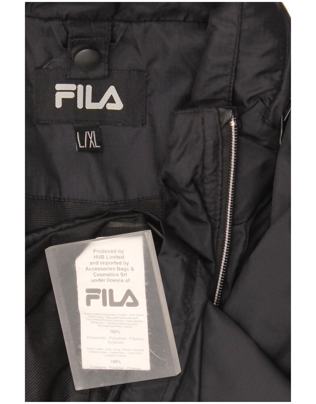 Мужская ветровка Fila с капюшоном UK 40, большая, черная, полиамид