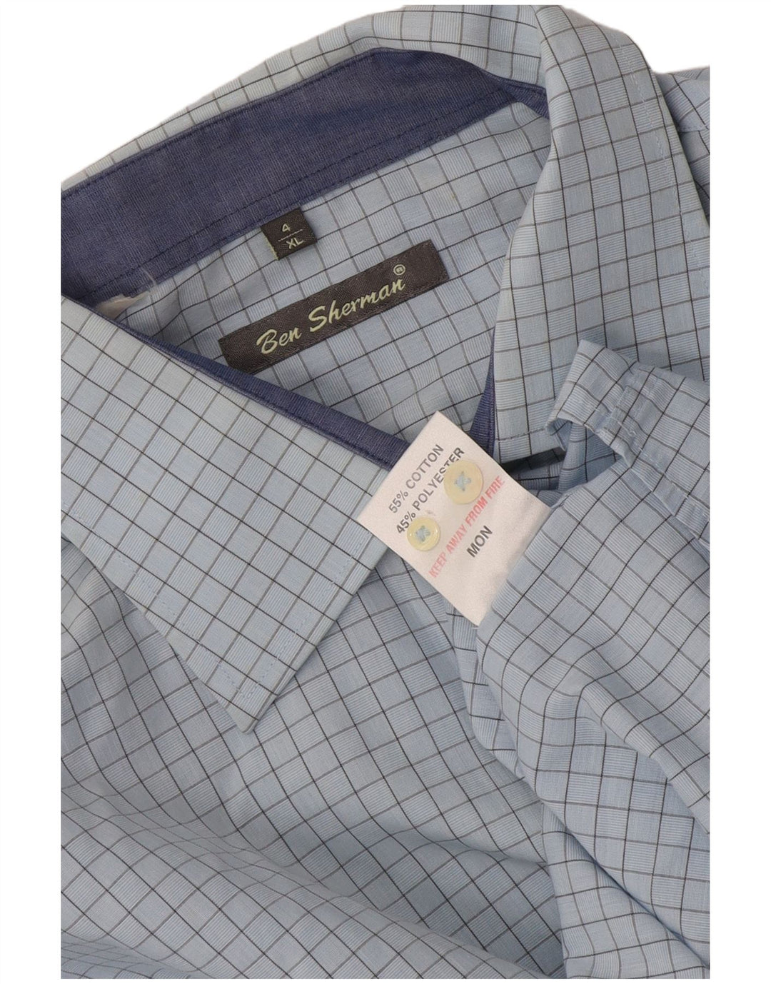 Мужская деловая рубашка Ben Sherman XL, синяя клетка, хлопок