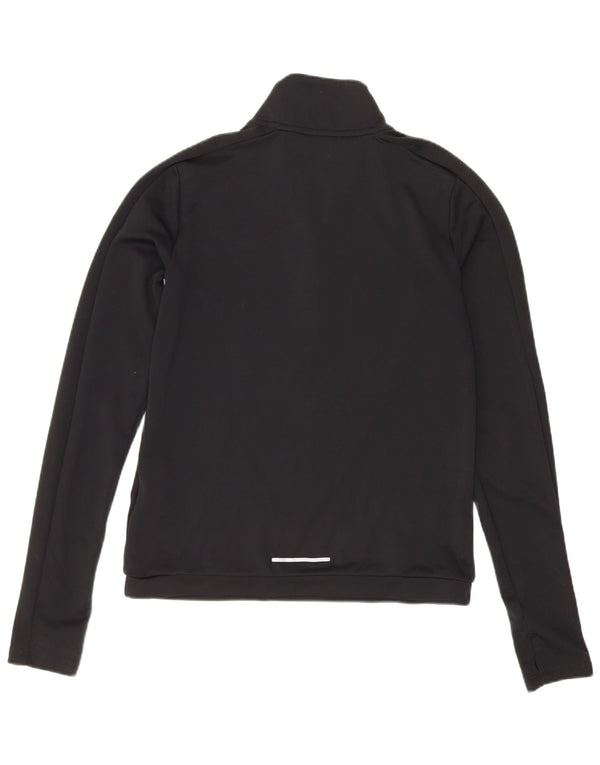 Женский свободный топ с воротником на молнии и длинными рукавами Nike Dri Fit UK 6 XS, черный полиэстер