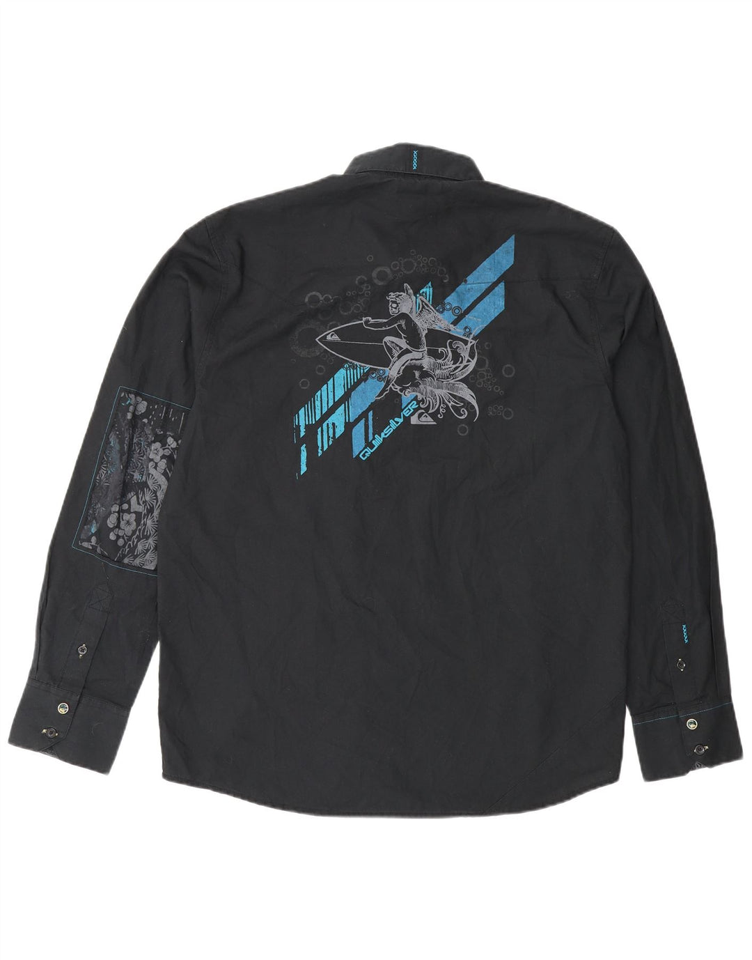 Мужская рубашка с рисунком Quiksilver, маленький черный полиэстер