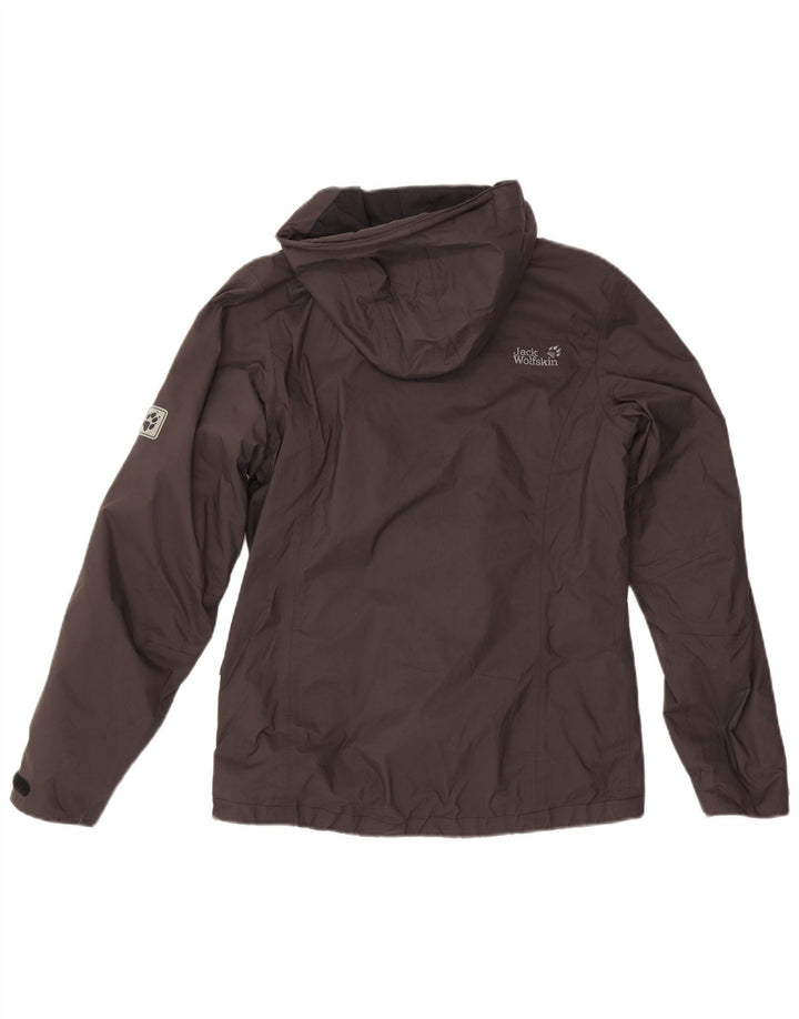 Женская дождевик с капюшоном Jack Wolfskin UK 8, маленький серый полиамид