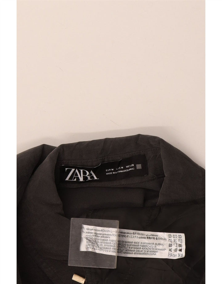 Женское платье-рубашка Zara UK 14, вискоза среднего серого цвета