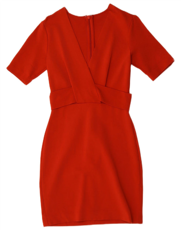 Женское платье-футляр Reiss UK 8, маленькое красное, вискоза