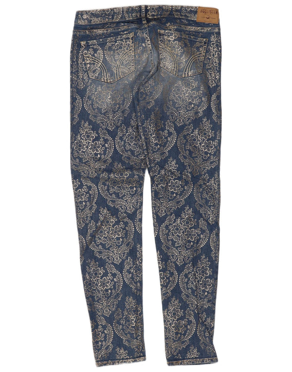 Hollister Womens Skinny Jeans US 7 Medium W28 L33 Blue Paisley Cotton