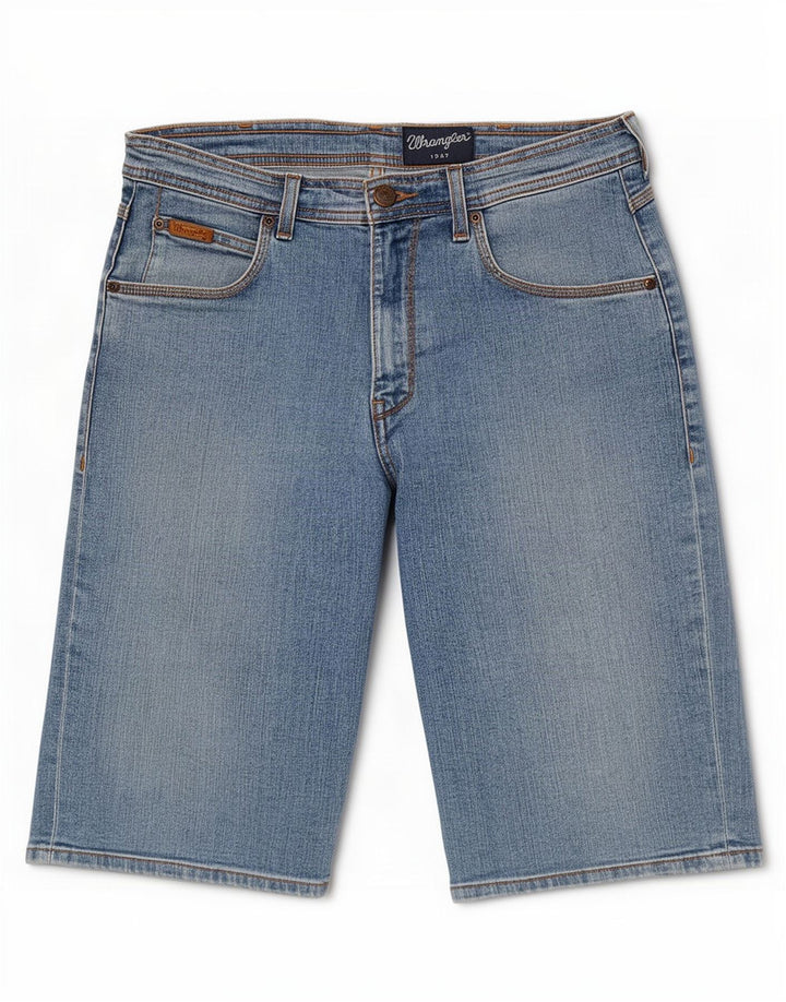 Мужские джинсовые шорты Wrangler Regular W31, хлопковые, среднего синего цвета